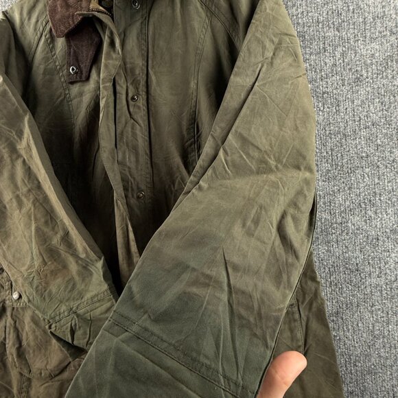 Barbour Beadnell Ladies Waxed Jacket Women Full Zip Green Size 10 USA Lined - Picture 16 of 16